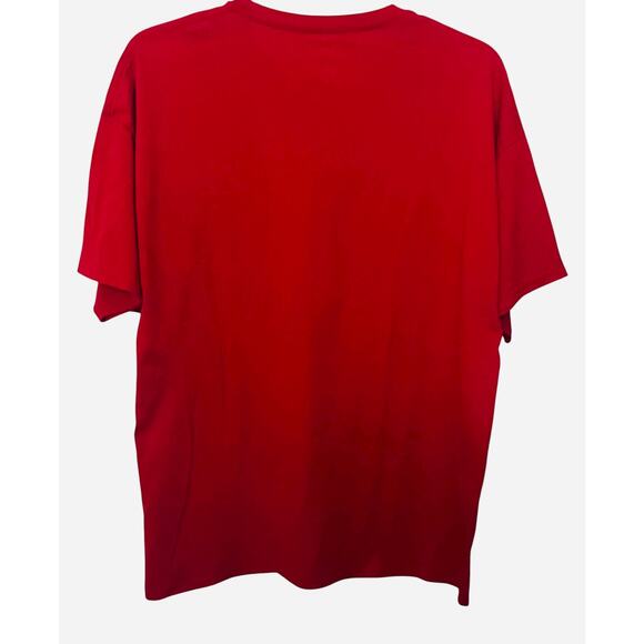 HANES SHORT SLEEVE GRAPHIC T-SHIRT, WOMENS, 2X, RED WITH RED WHITE BLUE NOMES - Picture 5 of 9